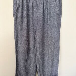 Women’s Old Navy Linen Wide Leg Trousers / Elastic Waist Size S in Chambray Blue